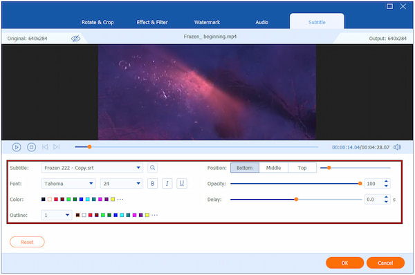 Customize Embeded Subtitle