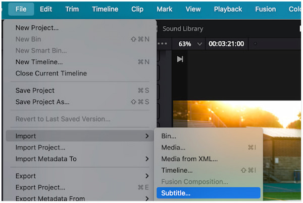 Import Subtitle File