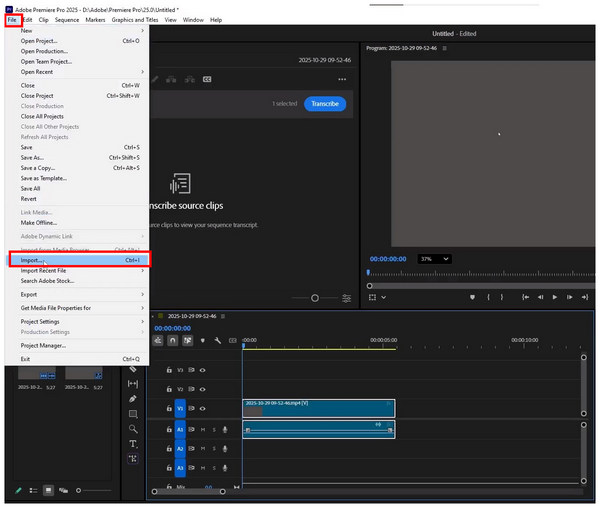 Premiere Pro File Import