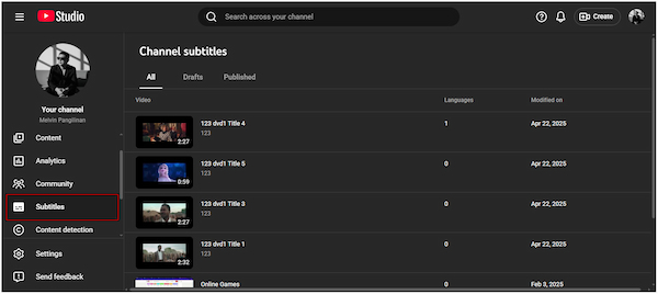 Access Subtitle Section