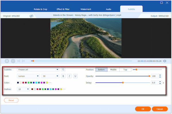 Customize Embeded Subtitle