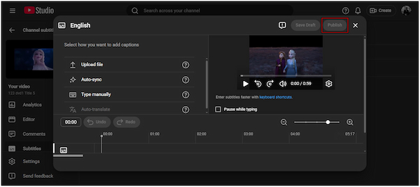 Publish Subtitled Video