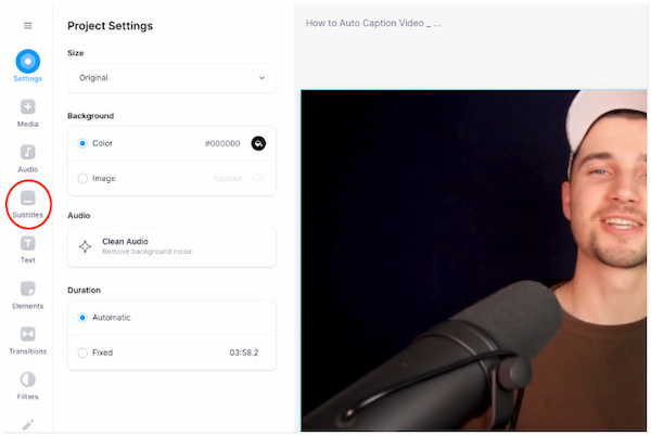 Select Auto Subtitle