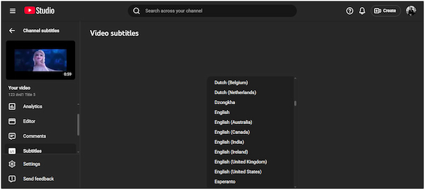 Set Subtitle Language