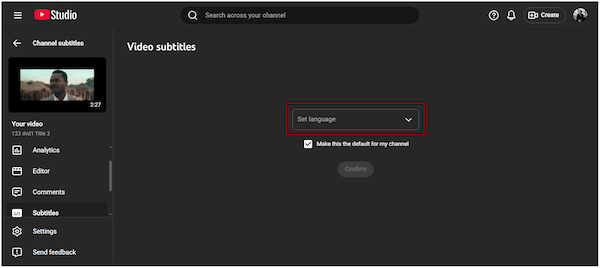 Specify Subtitle Language