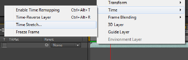 After Effects Slow Down Video's Time Stretch