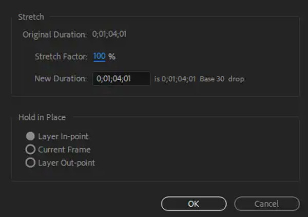 Change Stretch Factor After Effects