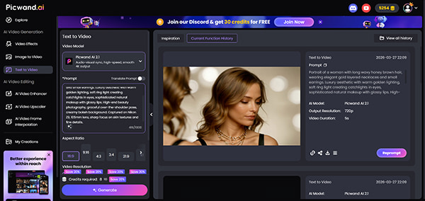 Picwand AI Text To Video Generator
