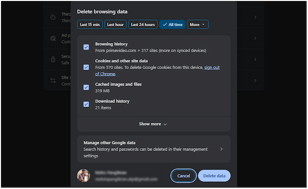 Clear Cache And Cookies