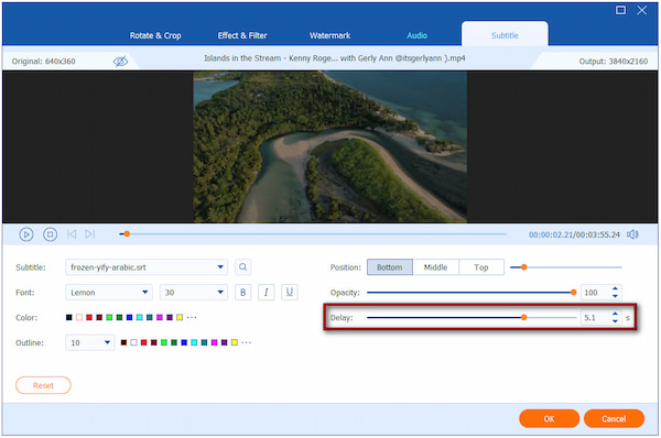 Customize Lagged Subtitle
