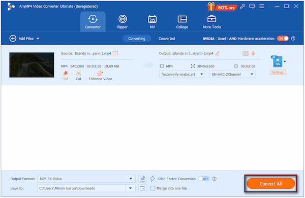 Export Final Synced Video