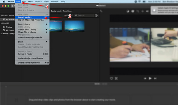 Importar medios iMovie