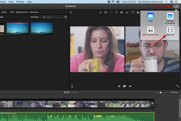 Szinkronizálja a Video Audio iMovie alkalmazást