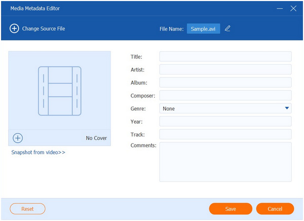 AnyMP4 Video Converter Ultimate Blank Media Metadata Editor Interface