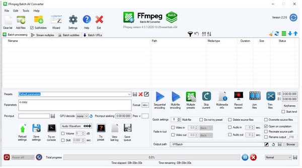 Interfaccia FFMpeg