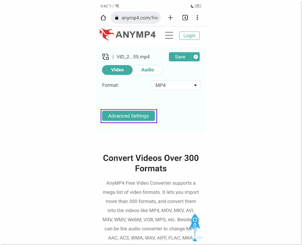 Configurações avançadas do AnyMP4