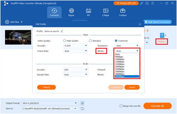 AnyMP4 Video Converter Configuración definitiva Convertir