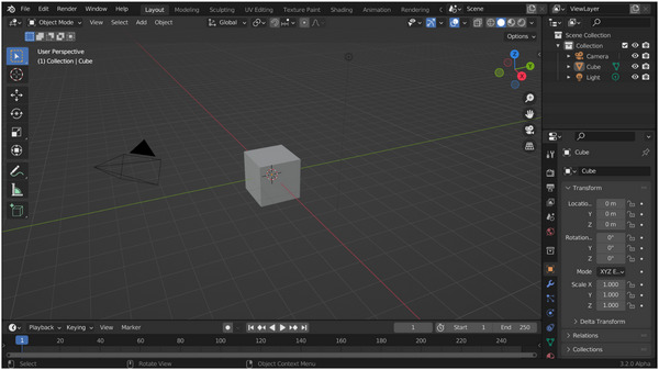 Blender interface