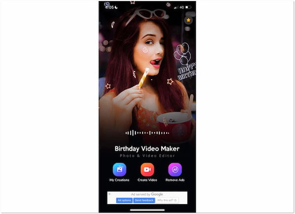 Aplikace Birthday Video Maker XNUMX