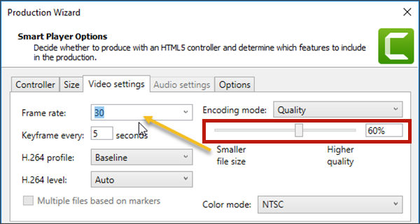 Customize Settings to Compress the Video in Camtasia