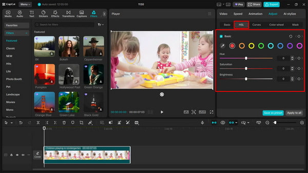 CapCut Color Grading Hsl Tool