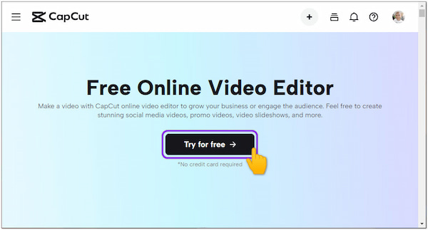 Editor video online CapCut Prova