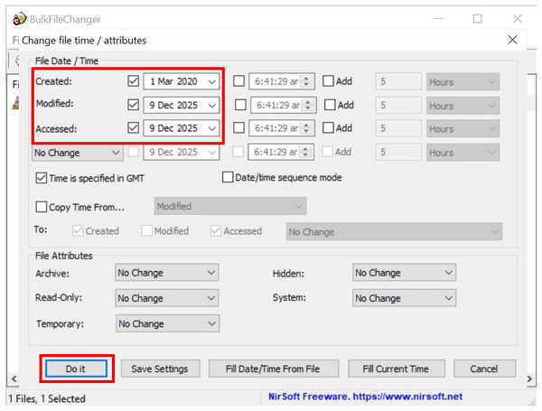 Bulkfilechanger Change Date