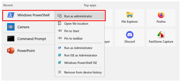 Powershell Admin Run