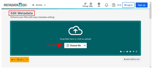 Metadata2go Choose File