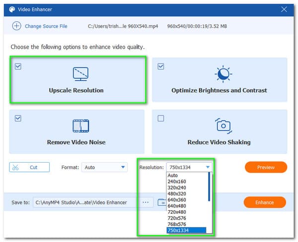 AnyMP4 Video Converter Ultimativ opskaleret opløsning