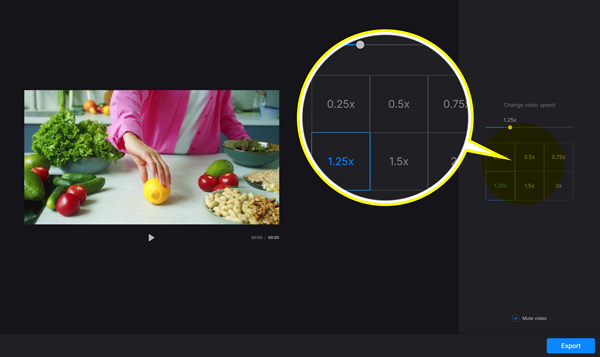 Change Video Speed in Clideo