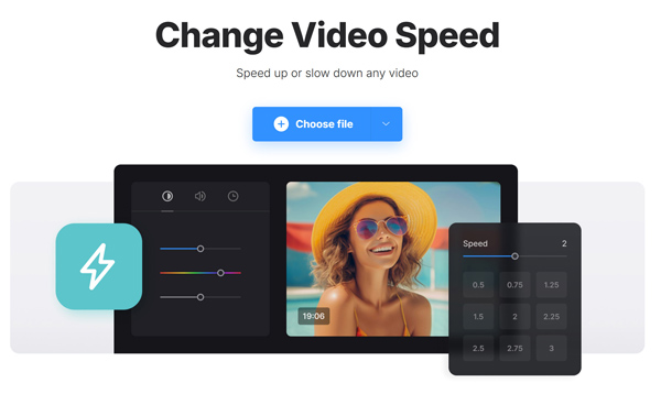 Upload File to Clideo Change Video Speed