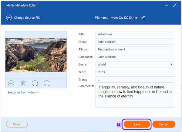 AnyMP4 Toolbox Media Metadata Save