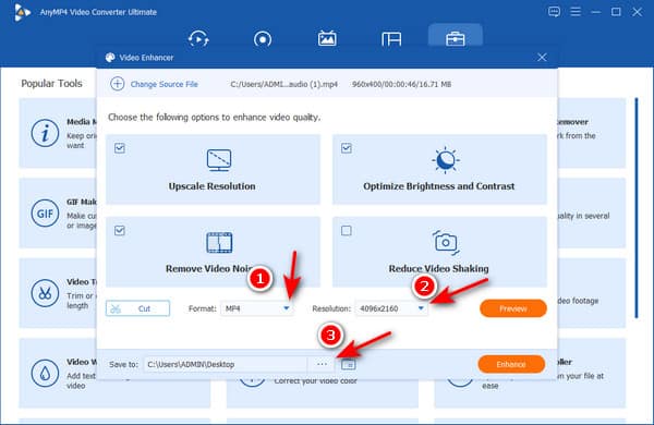 AnyMP4 Video Formatı Çözünürlük Klasörü