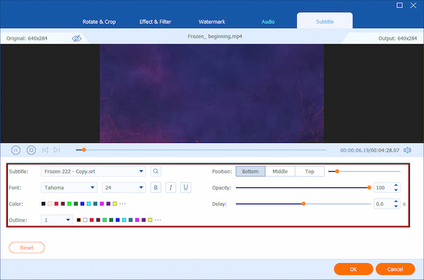 Customize Embeded Subtitle