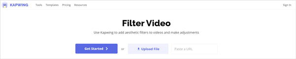 Video filtru Kapwing