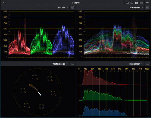 Color Grading Davinci Resolve Scope