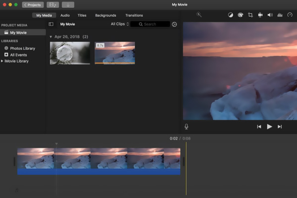 Trascina video sulla timeline iMovie