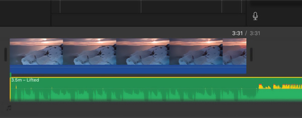 iMovie audio timeline