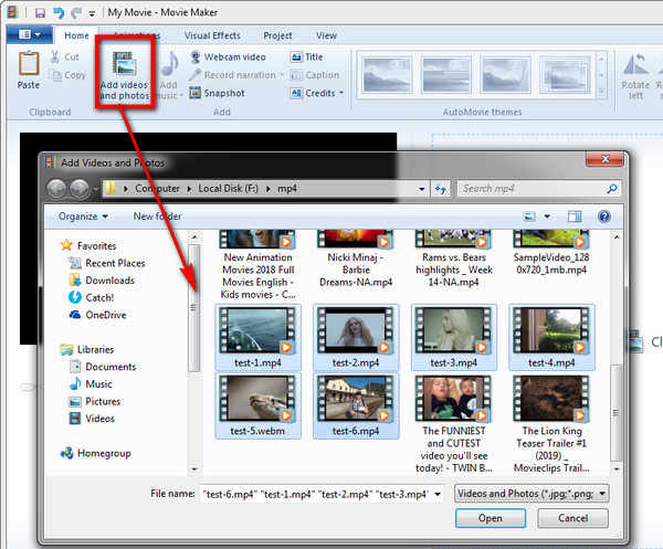 Adicionar vídeos ao Windows Movie Maker