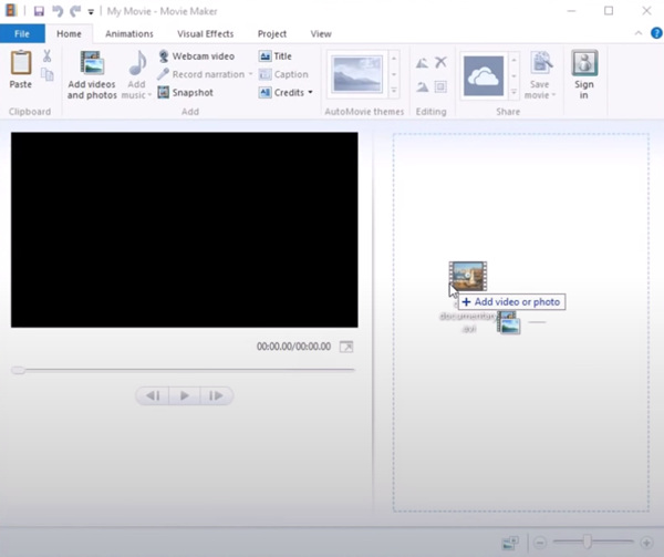 Trascina un video in Windows per importarlo