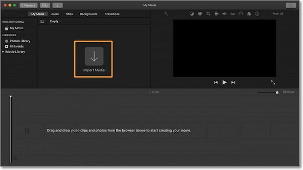 Töltse be a videót az iMovie-ba