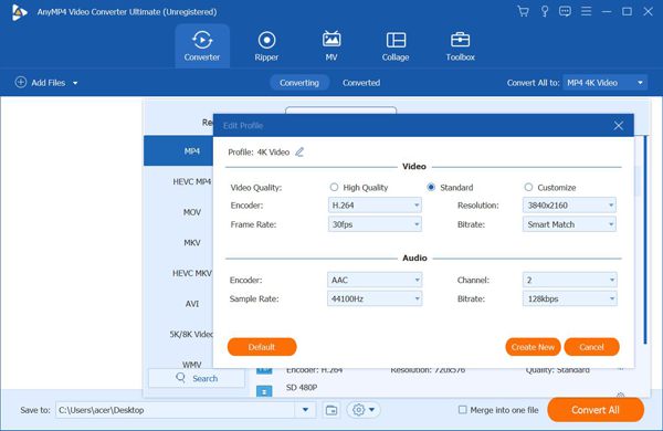 Skift codec for videoer