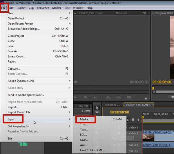 Select the Imported Video
