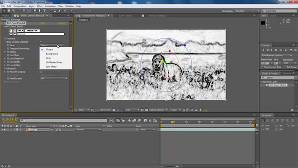 Vista de Adobe After Effects