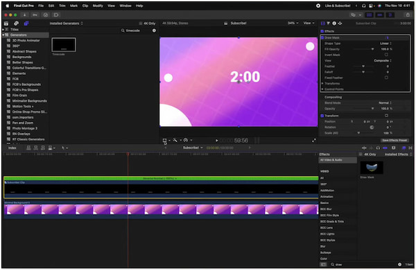 Final Cut Pro crea un video per il conto alla rovescia