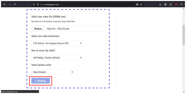 Online Tools Resizegram Uploading