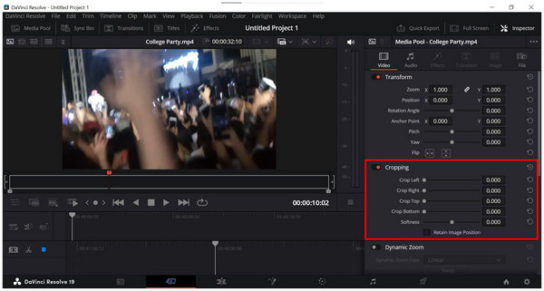Davinci Resolve Cropping