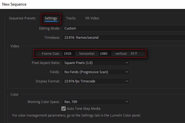 Change Frame Size In Premiere