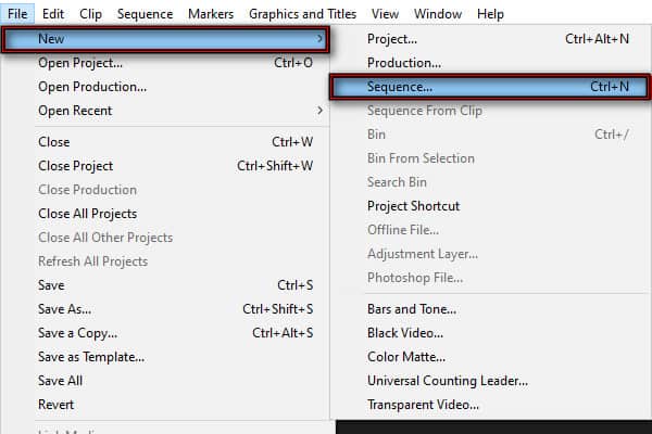 Open Or Create Sequence In Premiere